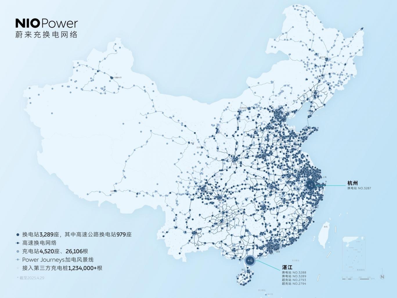 蔚來:廣東實現換電“縣縣通”,428座換電站覆蓋122個區縣